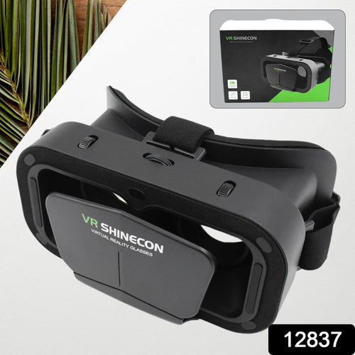 Black 3D VR Box Headset compatible with iPhone and Android smartphones