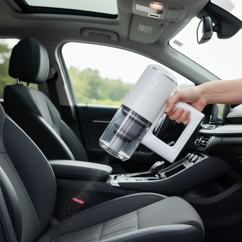 Wireless Handheld Vacuum lifestyle - cleaning car interior seat